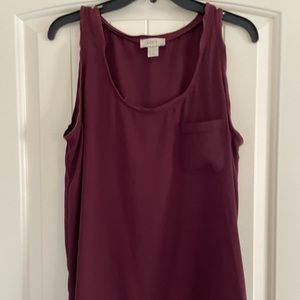 Large Maroon Pocket Tank